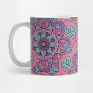 Indian Sari Purple Ornaments Mandala Flower Pattern Mug